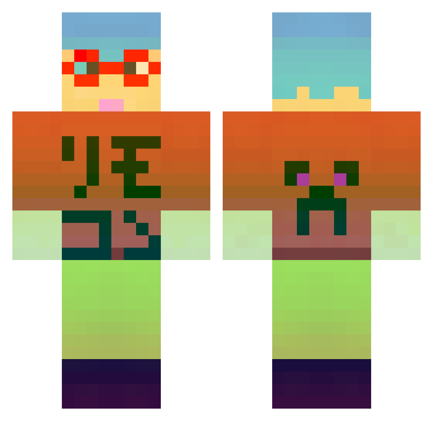 RIMOGON Minecraft skin, front and back view