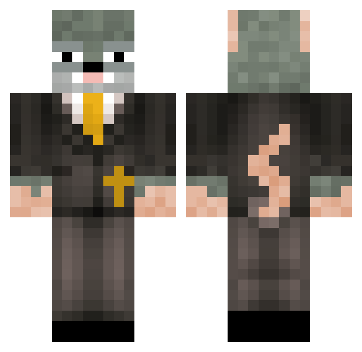 Lachie1474 Minecraft skin, front and back view