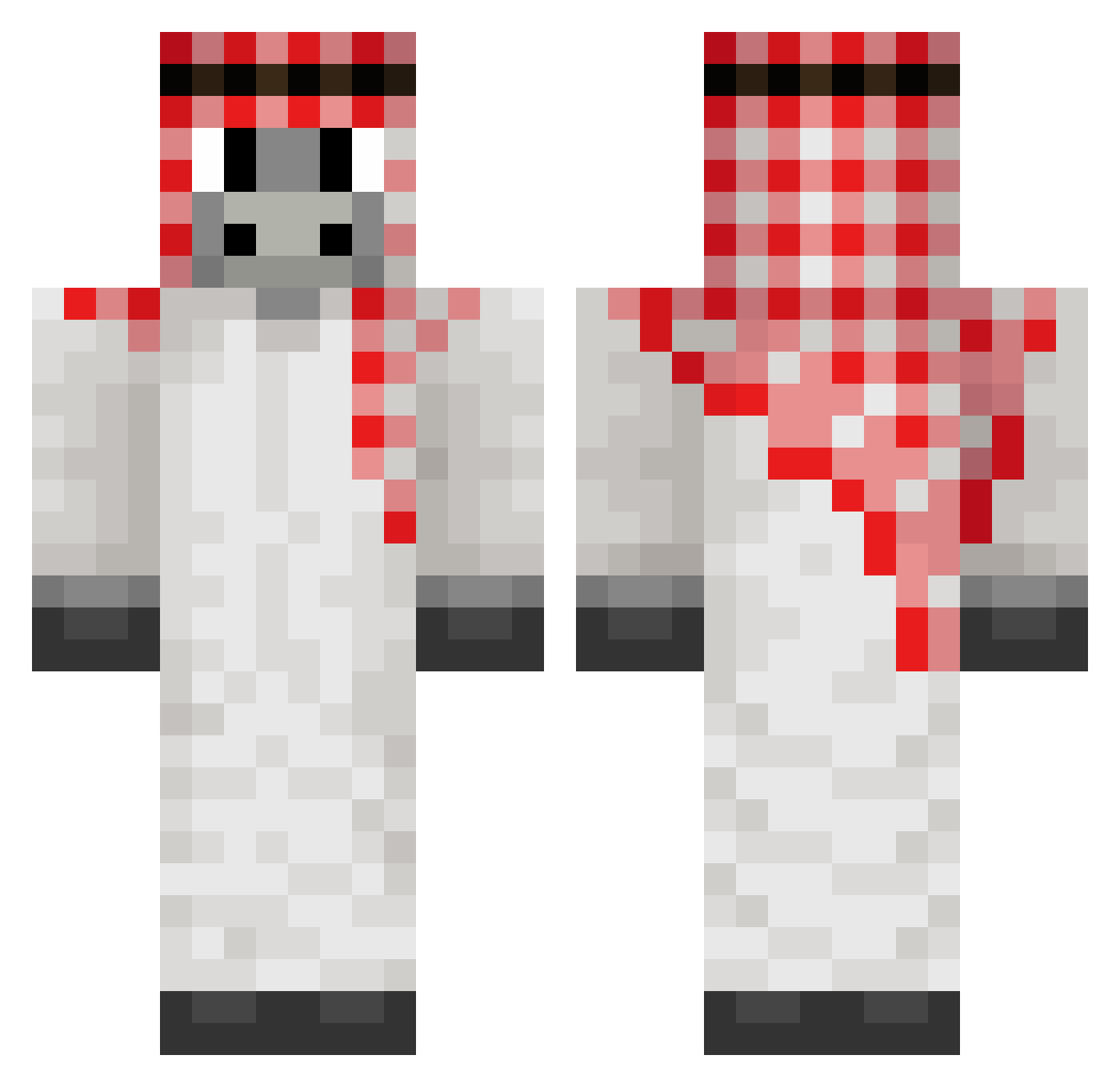 07B Minecraft skin, front and back view
