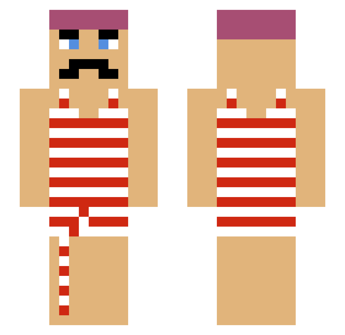 LeneDaBaby Minecraft skin, front and back view