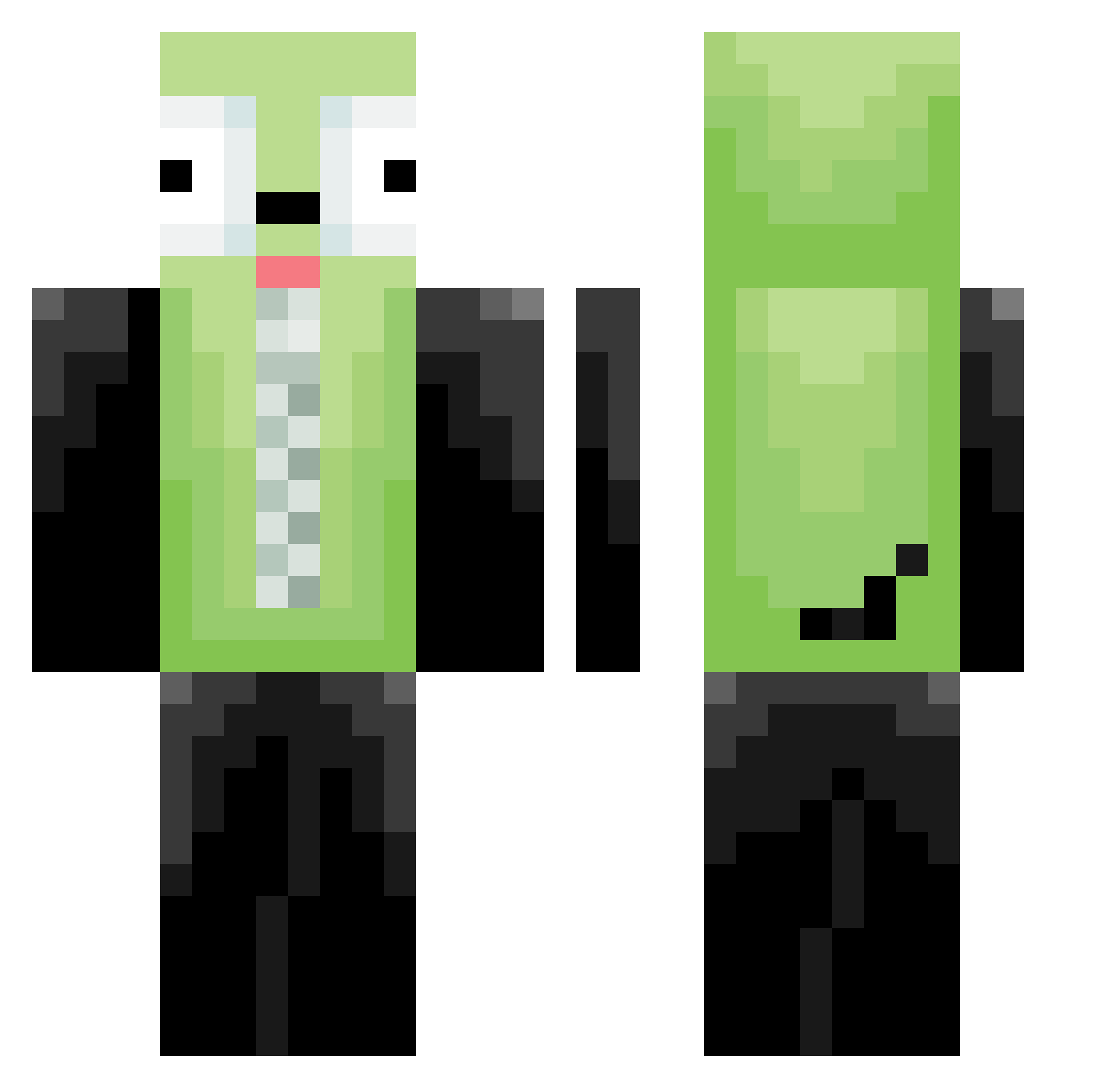 LiveBadDieWorse Minecraft skin, front and back view