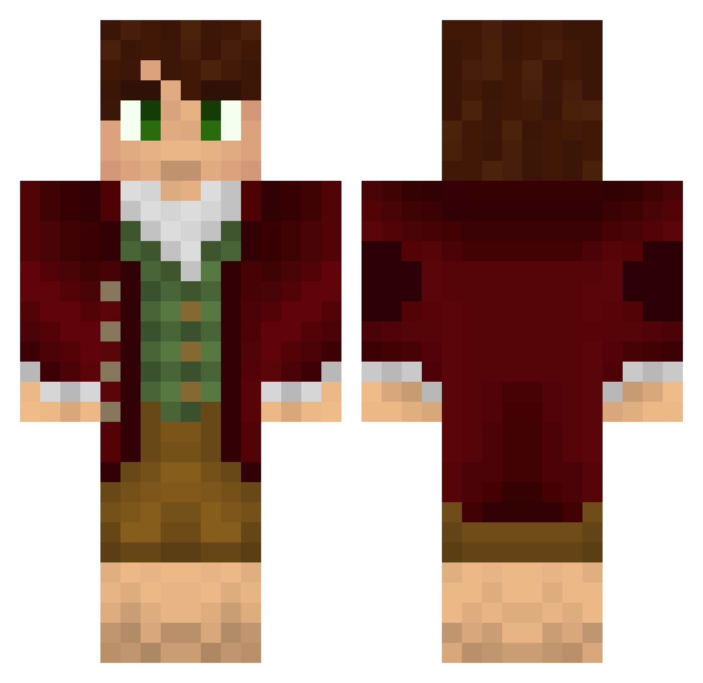 ColerBOSS Minecraft skin, front and back view