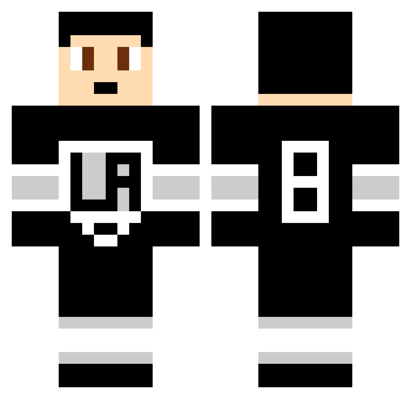 Swiney Minecraft skin, front and back view