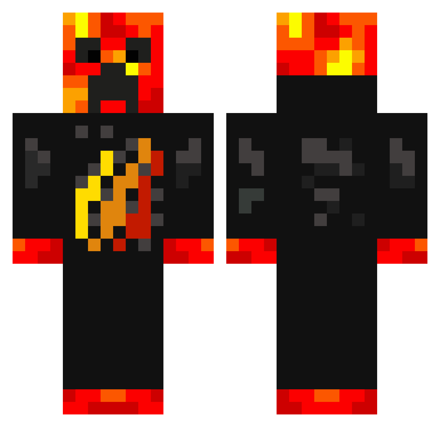 Feuer17 Minecraft skin, front and back view