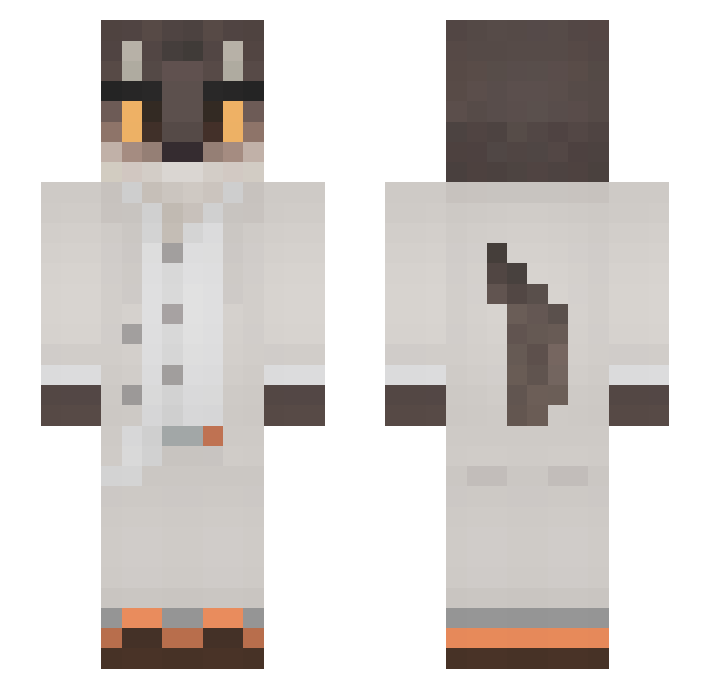 kithyy Minecraft skin, front and back view