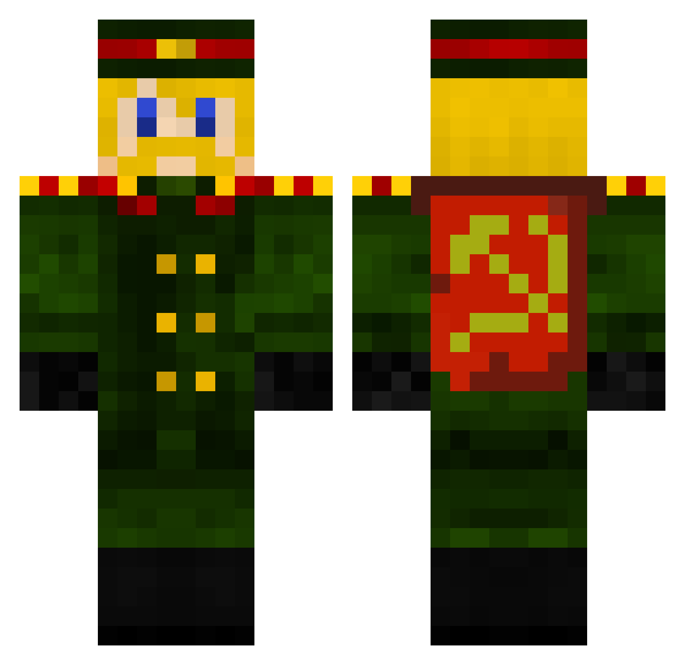 Kevzs Minecraft skin, front and back view