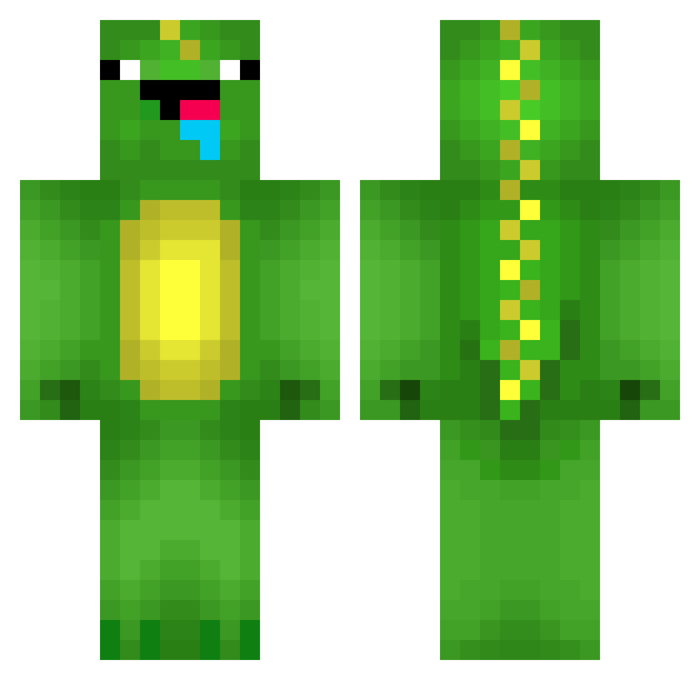 TheSorcerawr Minecraft skin, front and back view