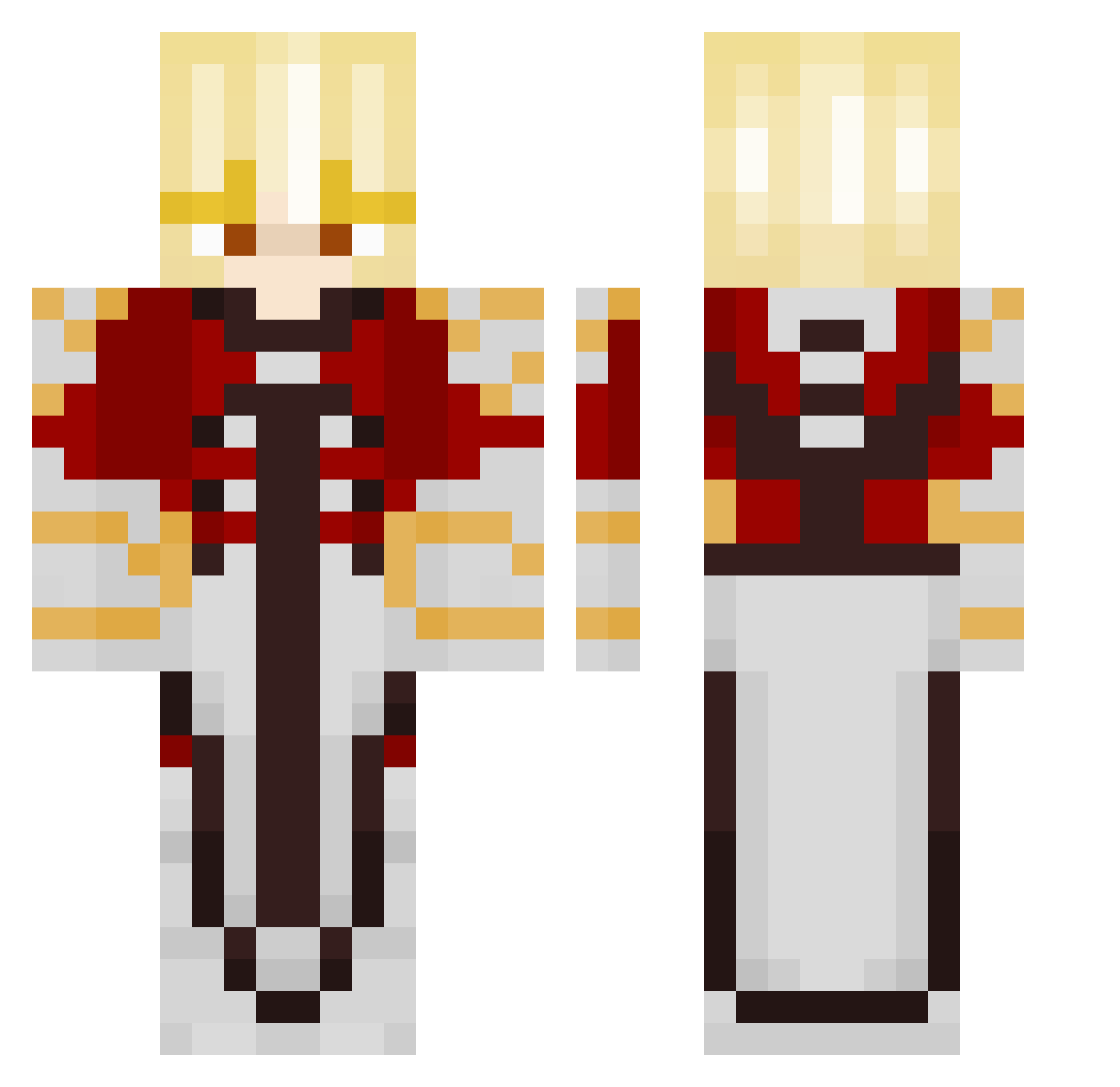 VnzinRJ Minecraft skin, front and back view
