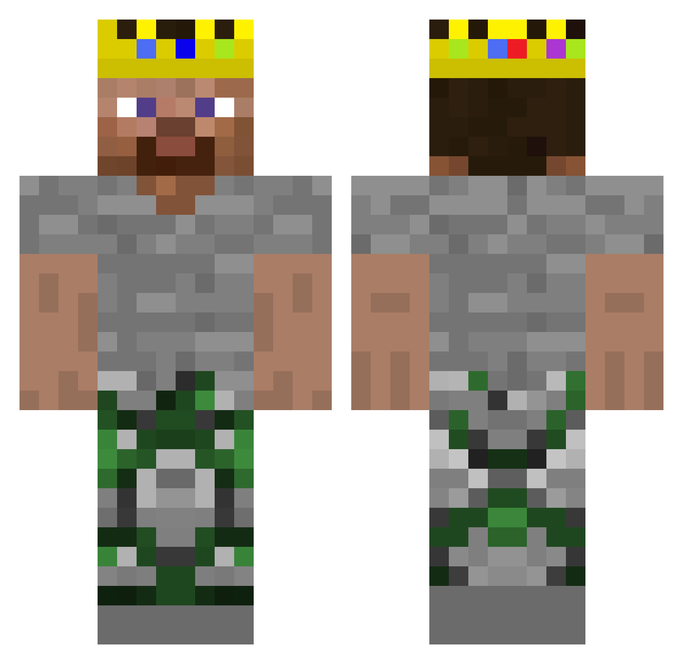 soupsies Minecraft skin, front and back view
