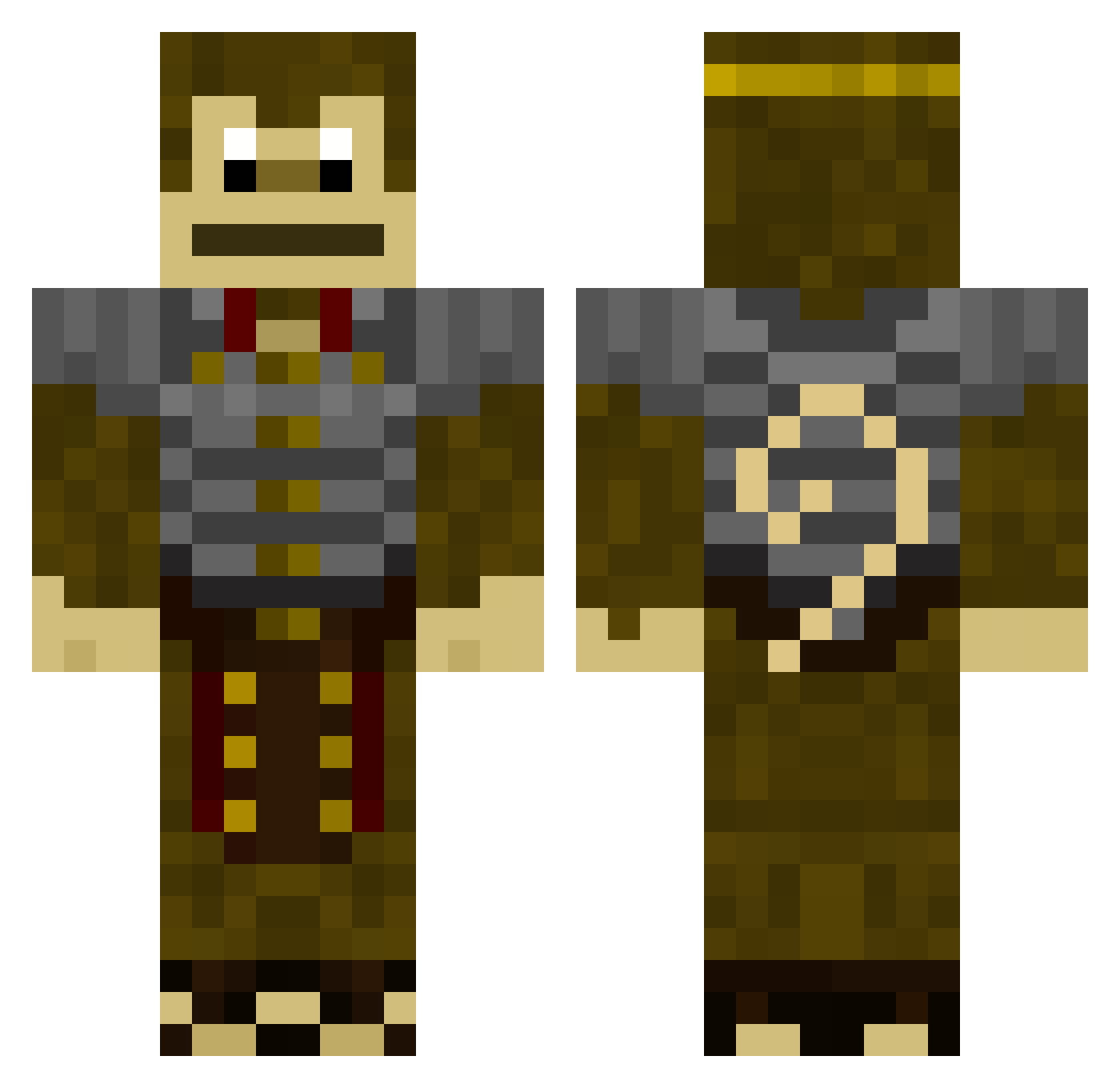 f_oop Minecraft skin, front and back view