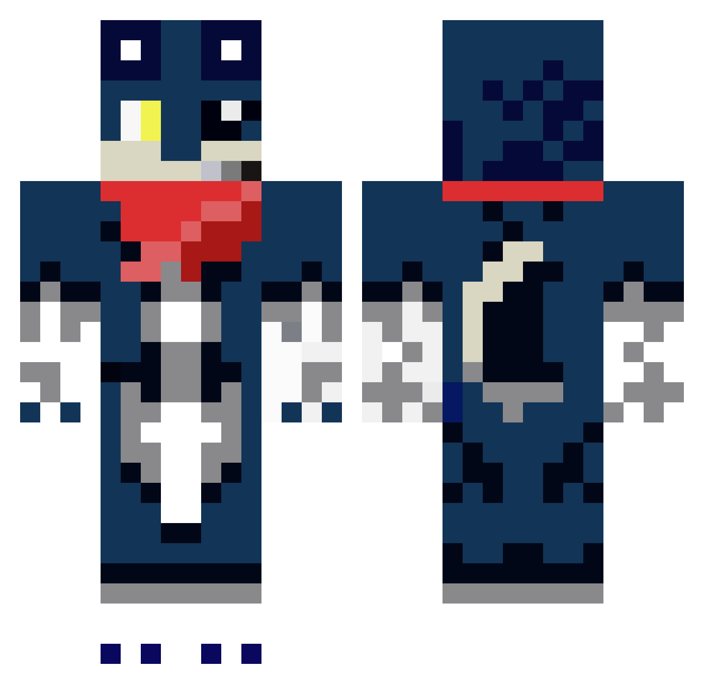Zerox12 Minecraft skin, front and back view