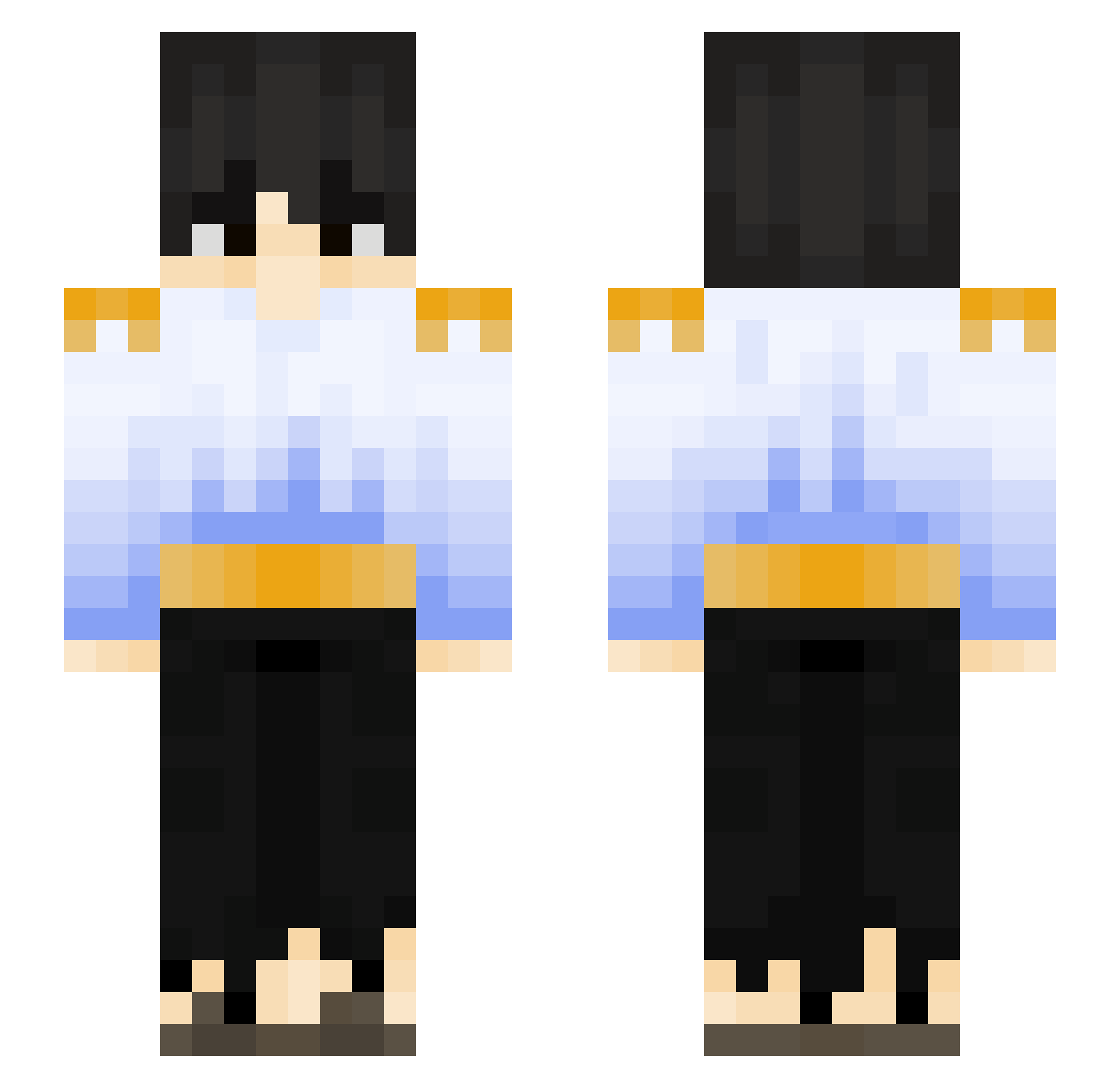 Keevtrm Minecraft skin, front and back view