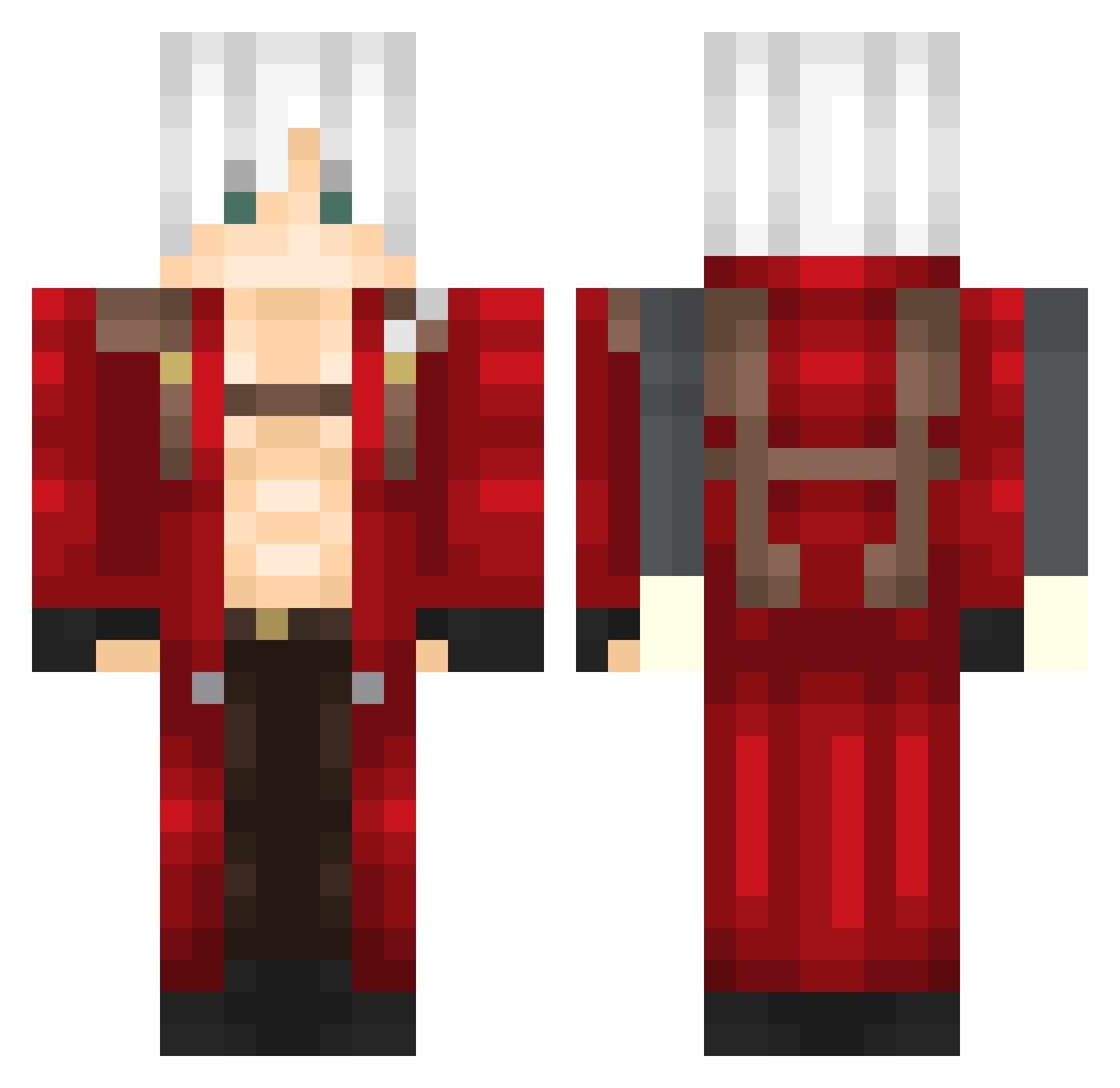 Mitsfay Minecraft skin, front and back view