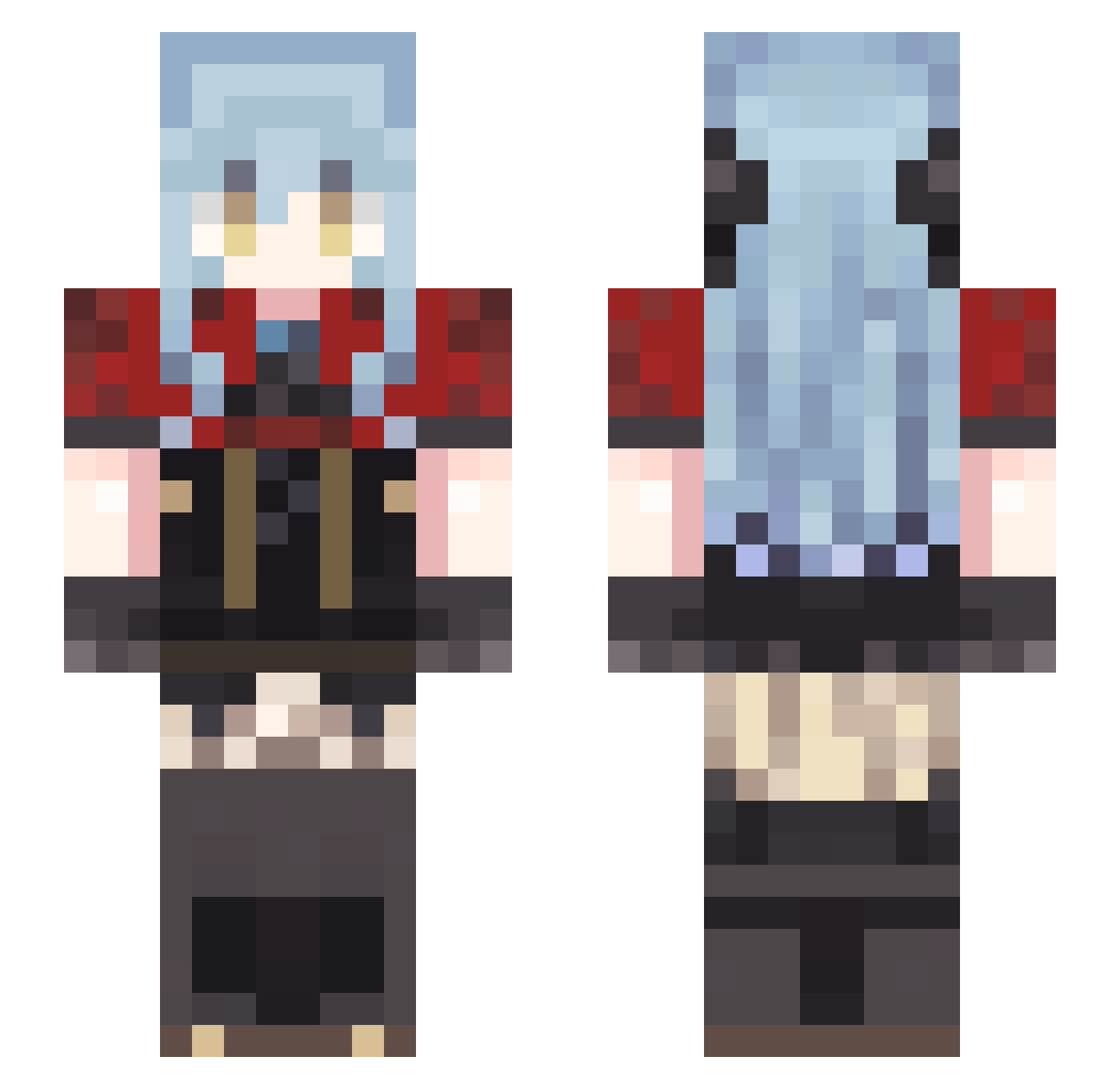 Augustly Minecraft skin, front and back view