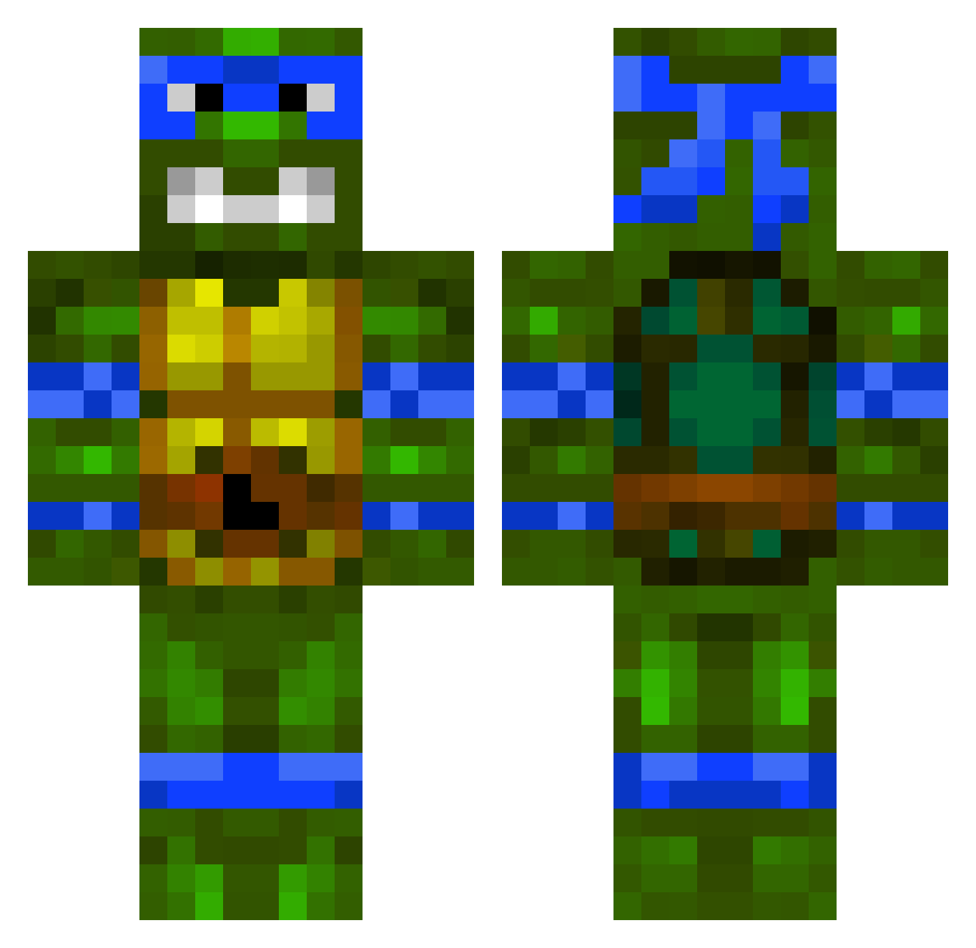 gaes Minecraft skin, front and back view