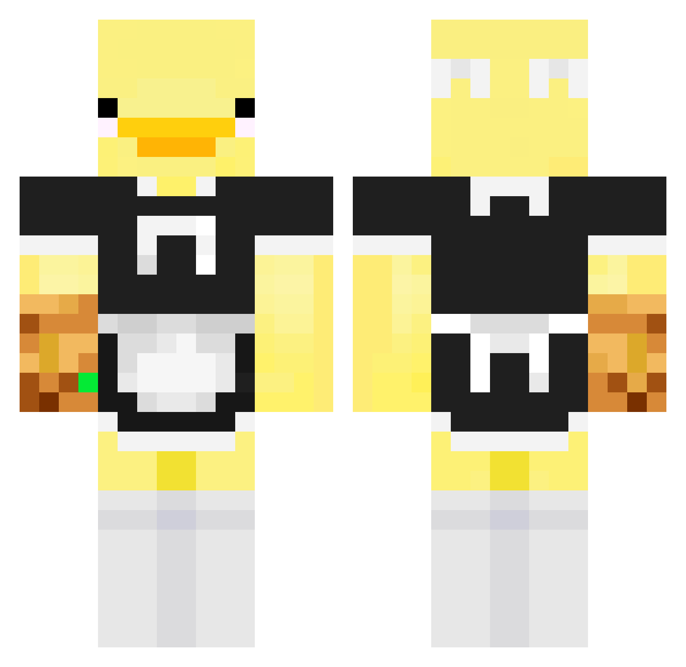 Naire_ Minecraft skin, front and back view