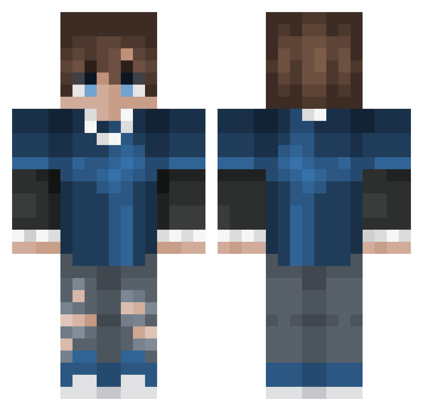 XTheCraftMasterX Minecraft skin, front and back view