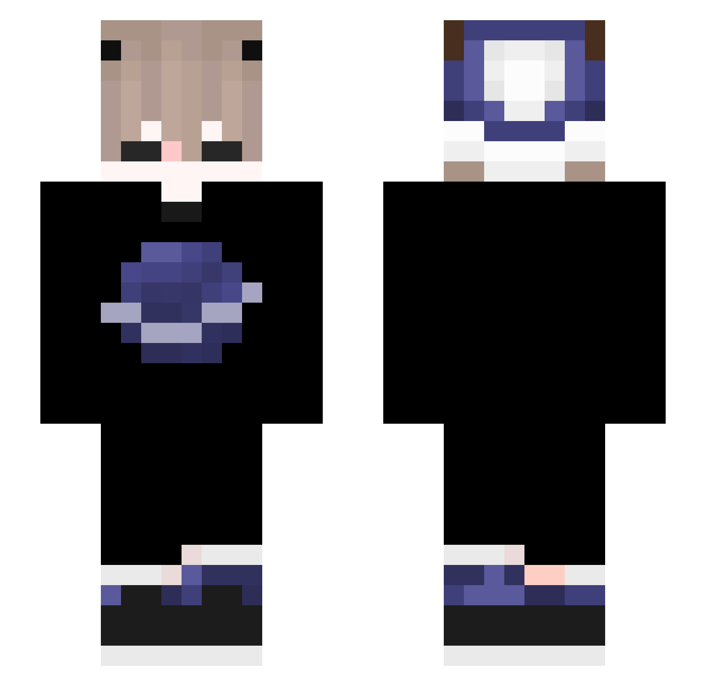 Kamaloya Minecraft skin, front and back view