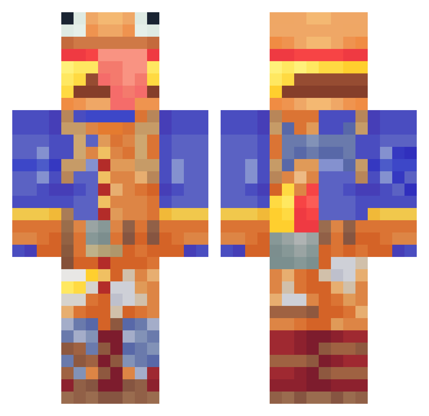 NotAfrogGaming Minecraft skin, front and back view