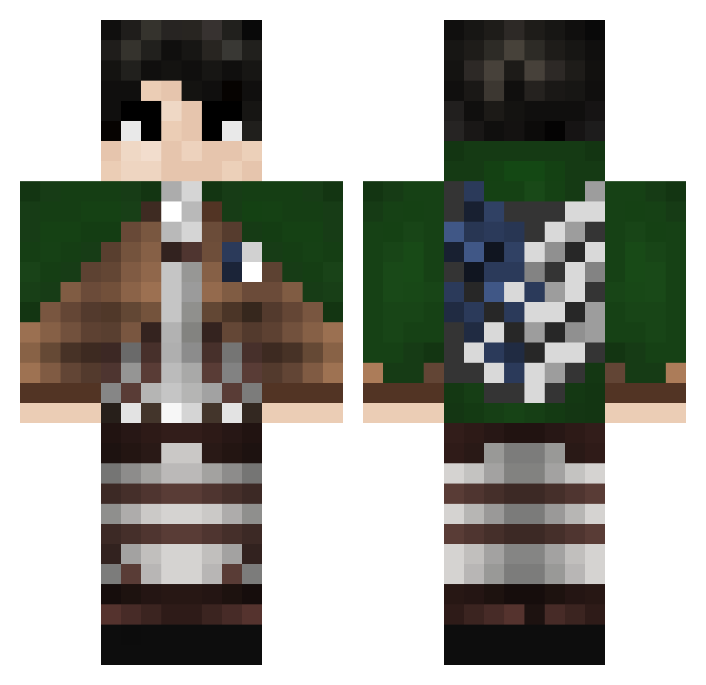 Zahrii Minecraft skin, front and back view