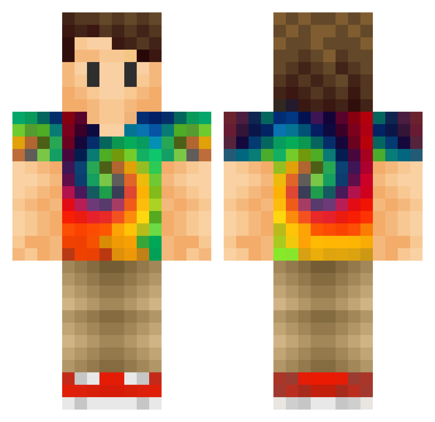 Sifts Minecraft skin, front and back view