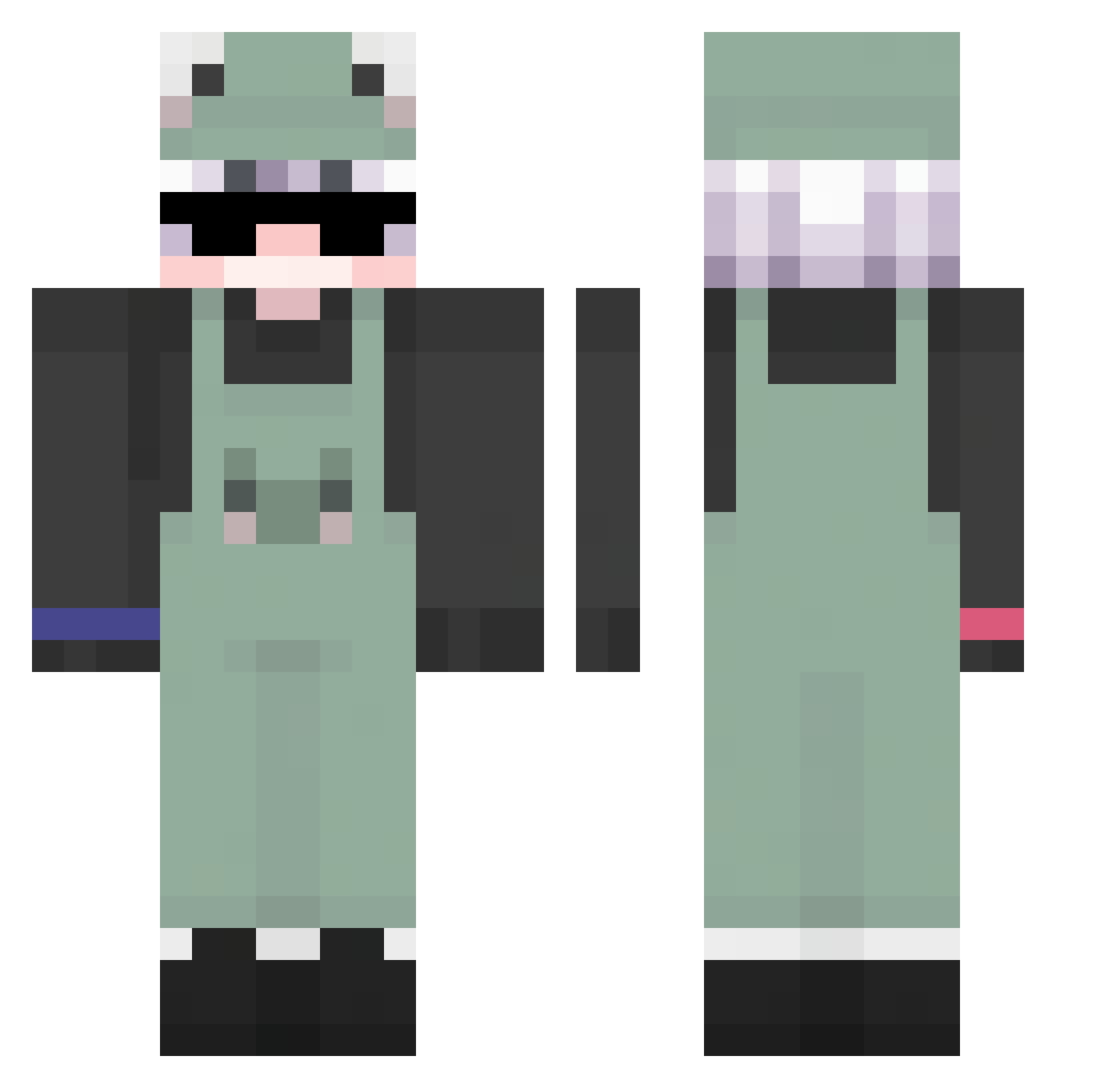 Ryomatan Minecraft skin, front and back view
