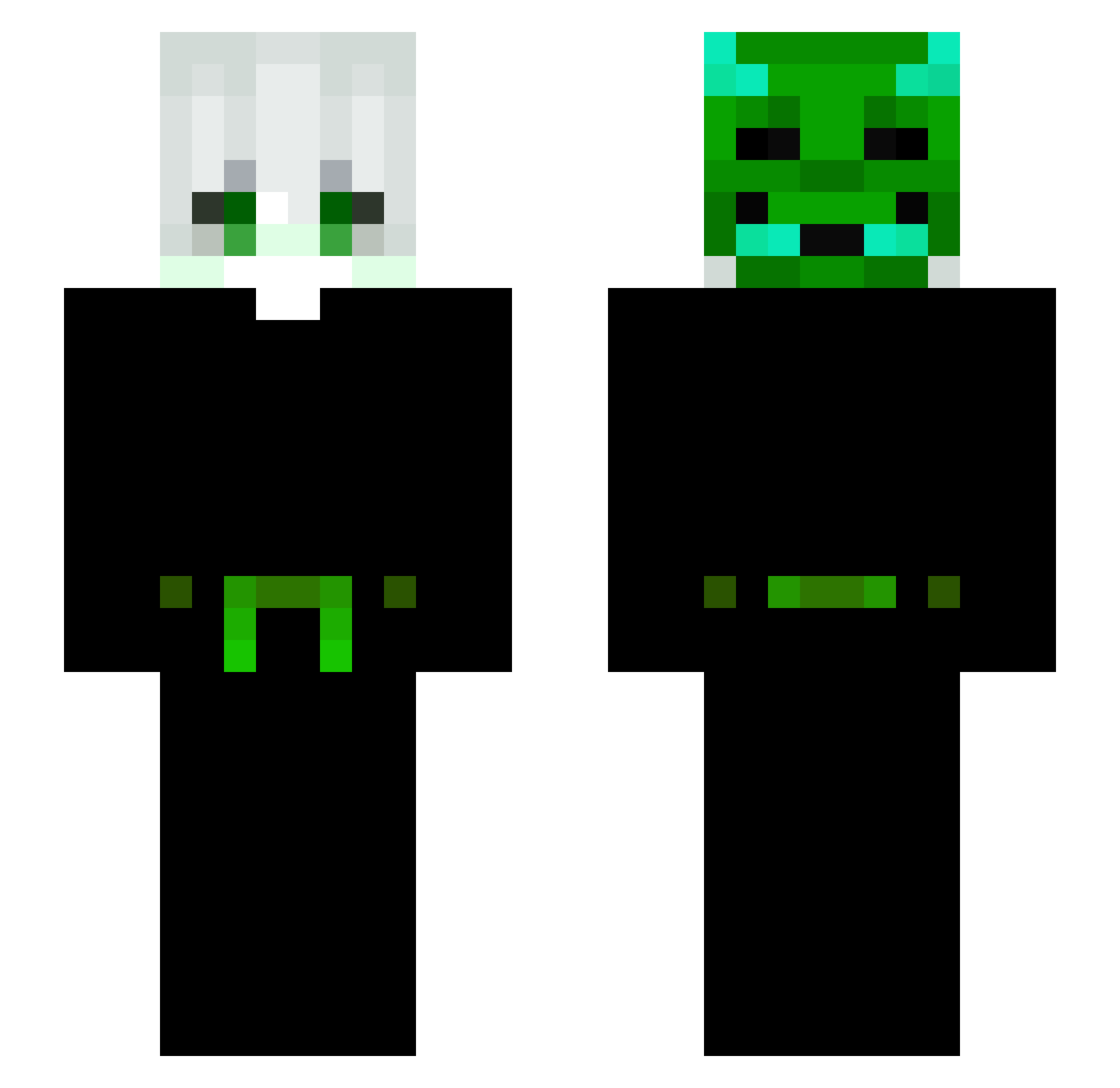 aleeqs Minecraft skin, front and back view