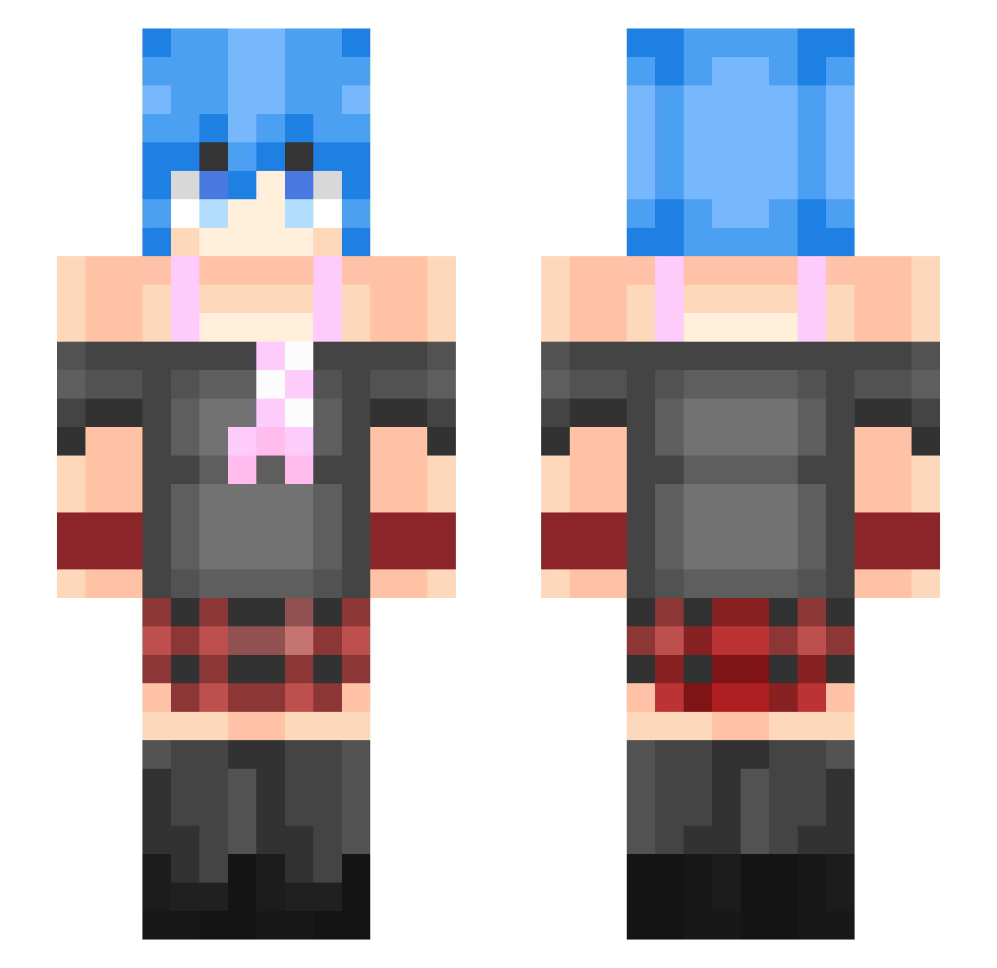 Ryhon Minecraft skin, front and back view