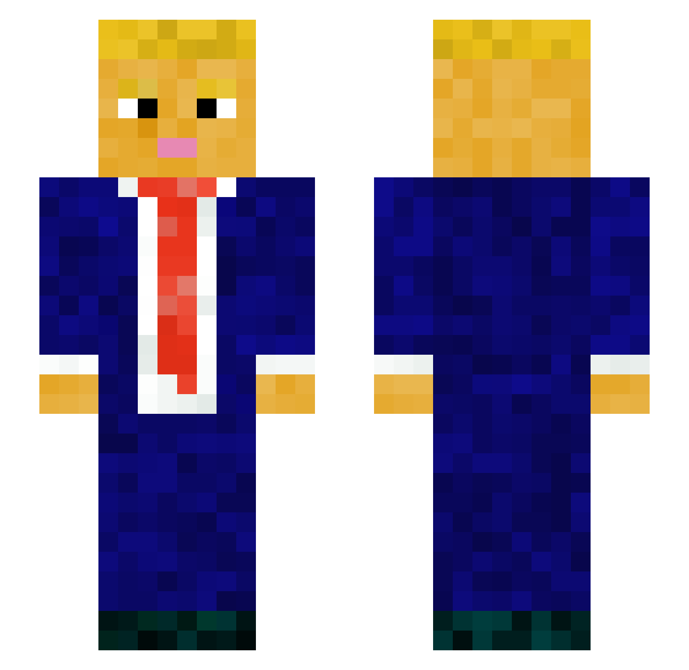 Uhriey Minecraft skin, front and back view
