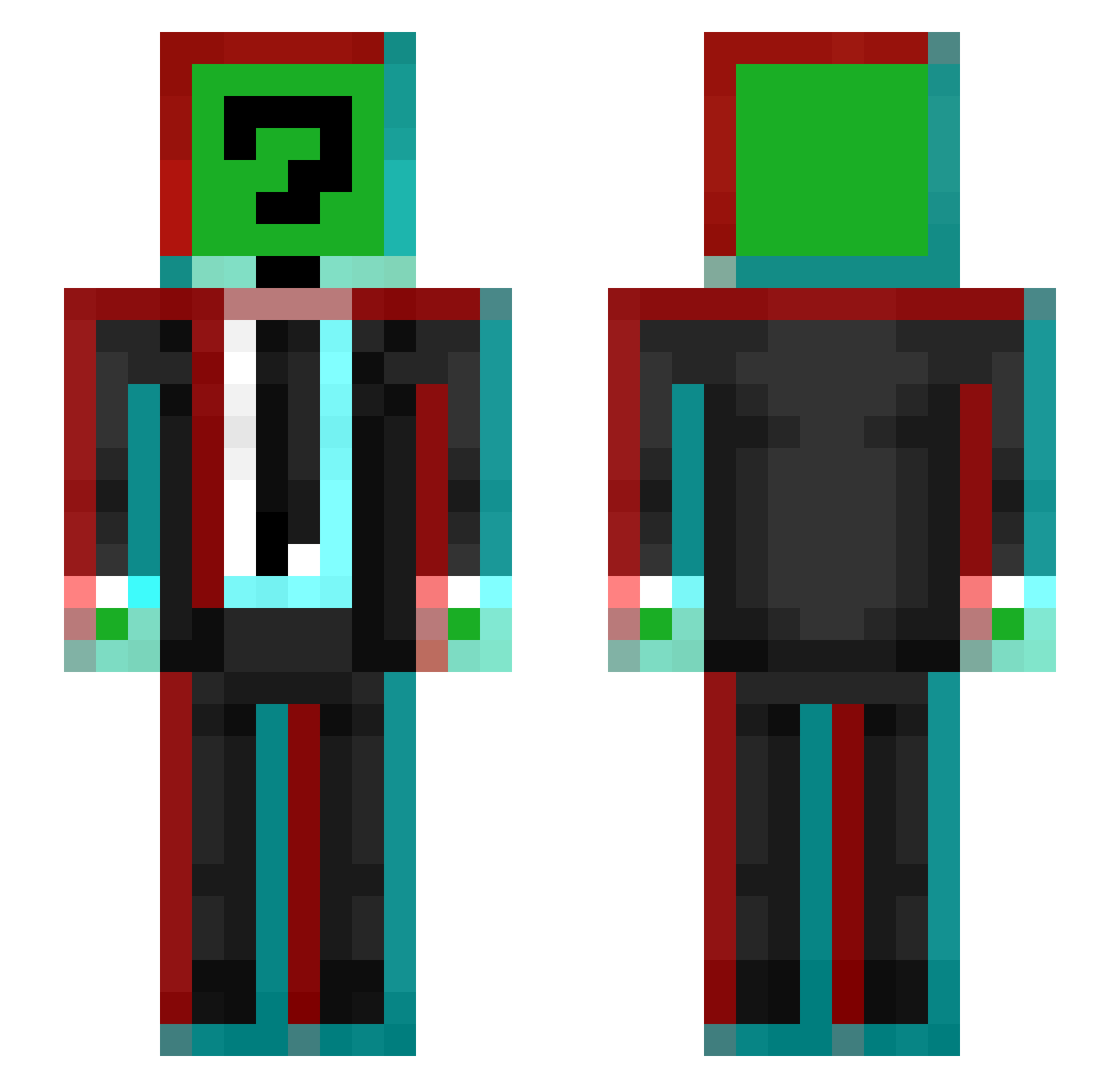 Nahikuu Minecraft skin, front and back view