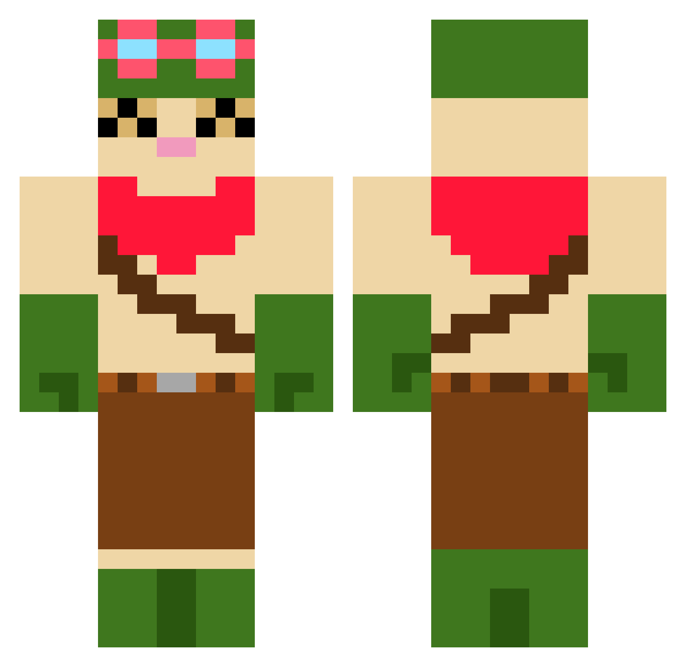 Savnie Minecraft skin, front and back view