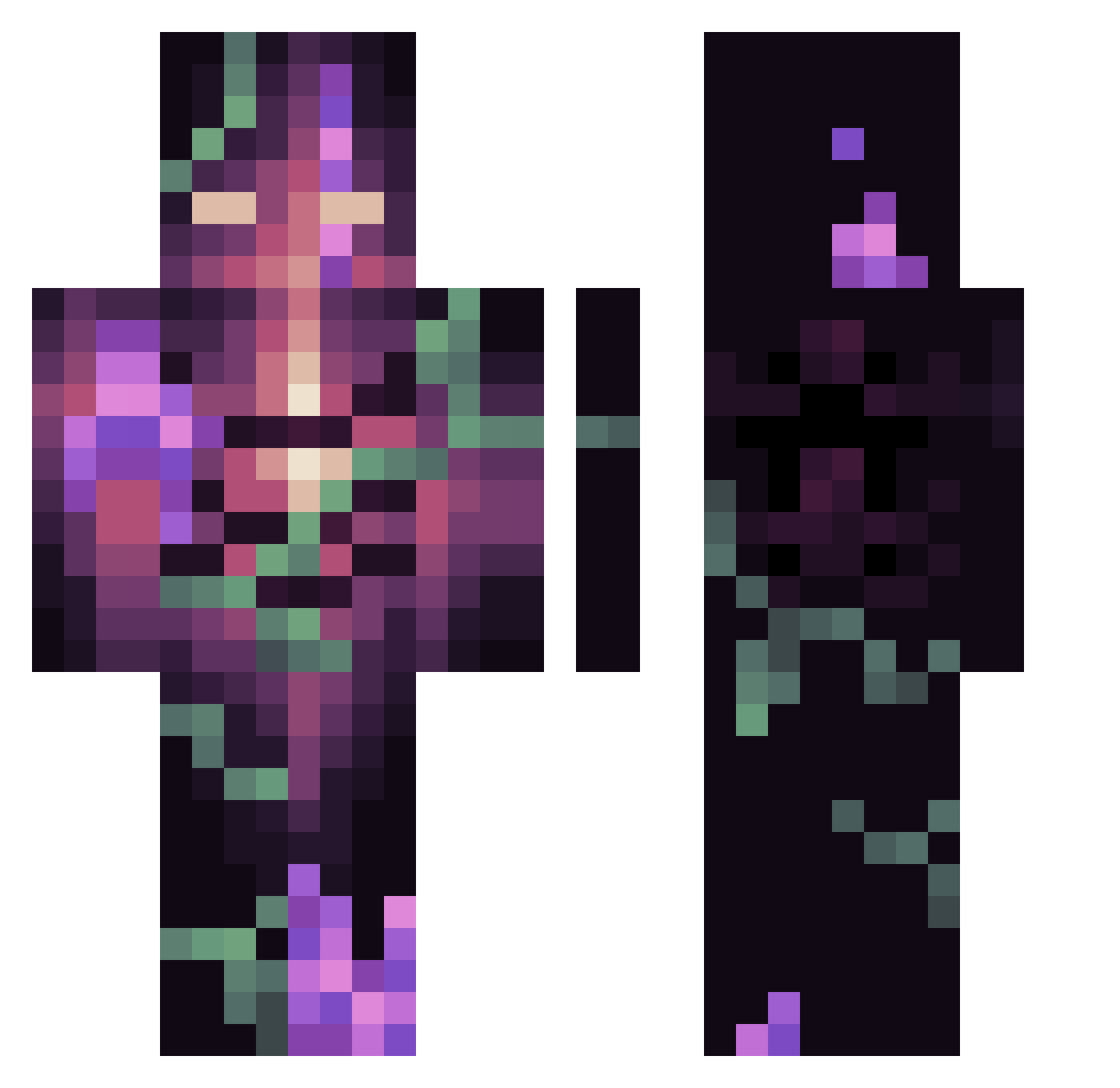 Peace_X_Light Minecraft skin, front and back view
