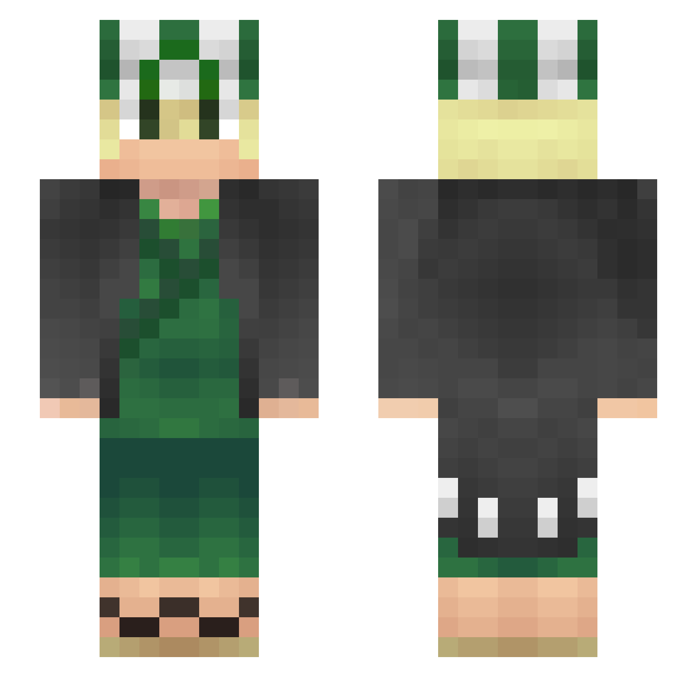 Leon_Kennedy_ Minecraft skin, front and back view