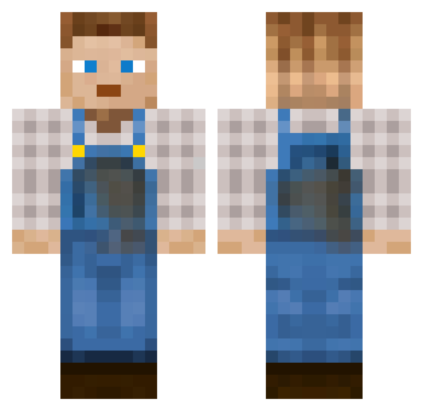 Schinn Minecraft skin, front and back view