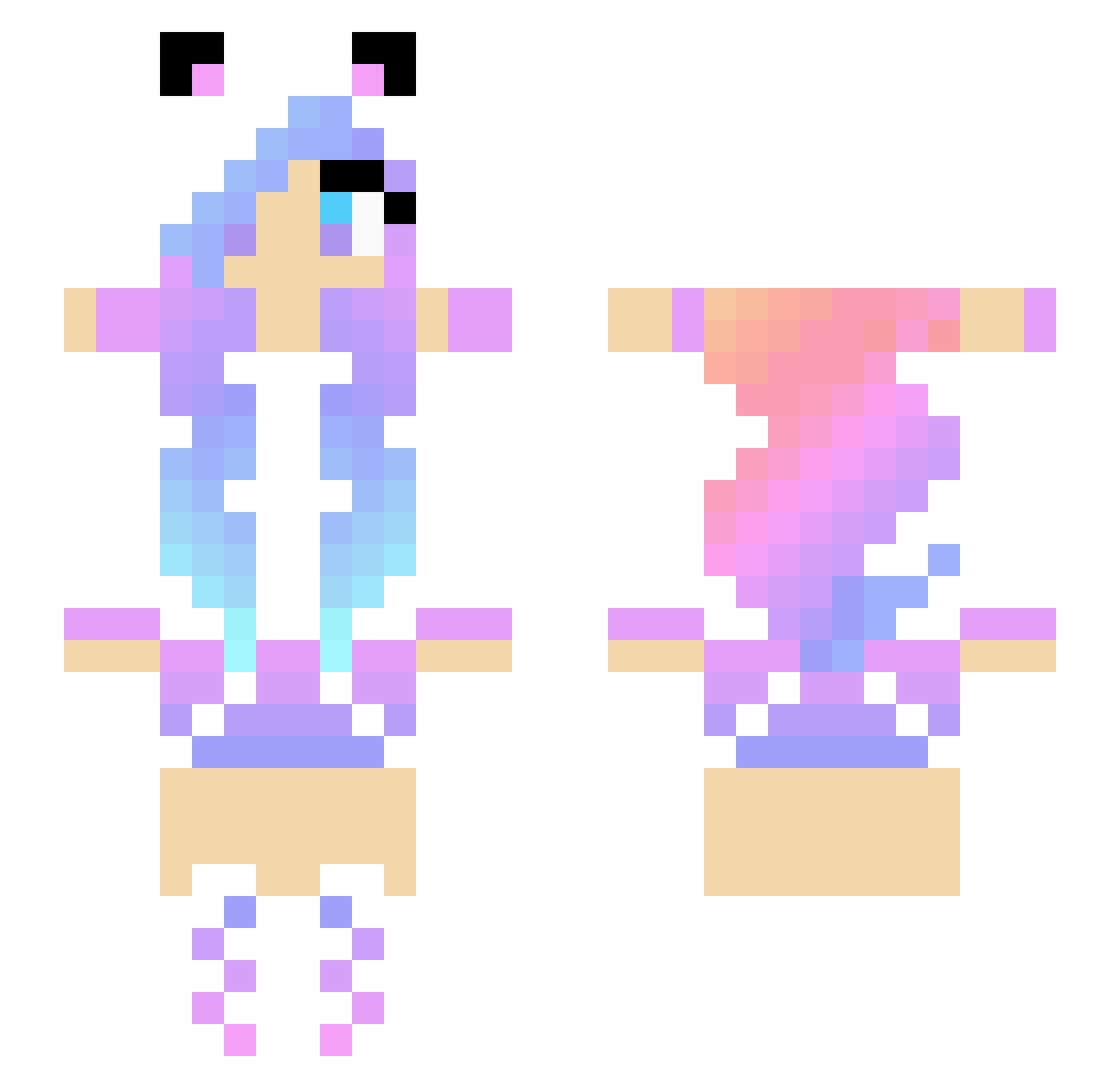 federatives Minecraft skin, front and back view