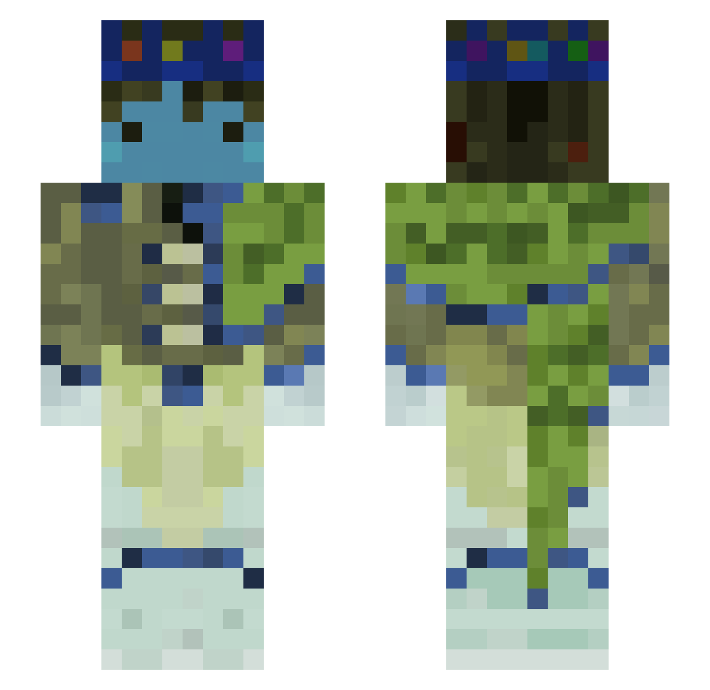 Ifhmze Minecraft skin, front and back view