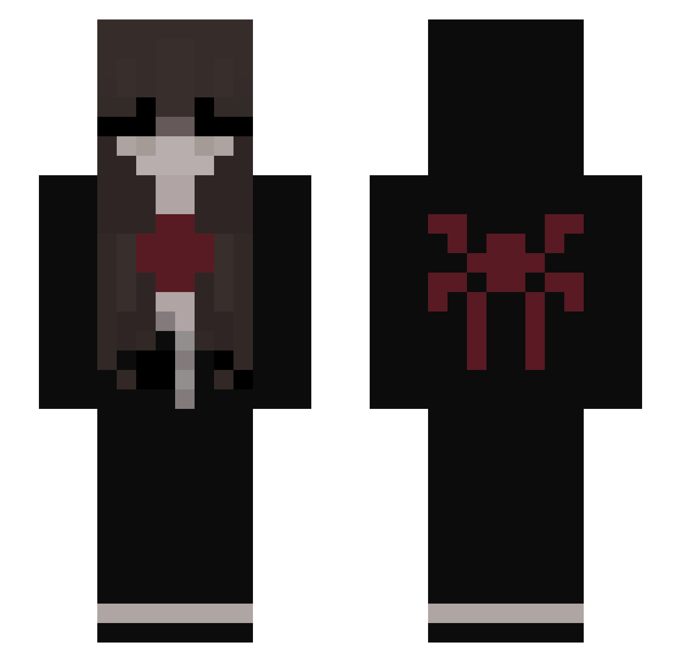 versachee Minecraft skin, front and back view