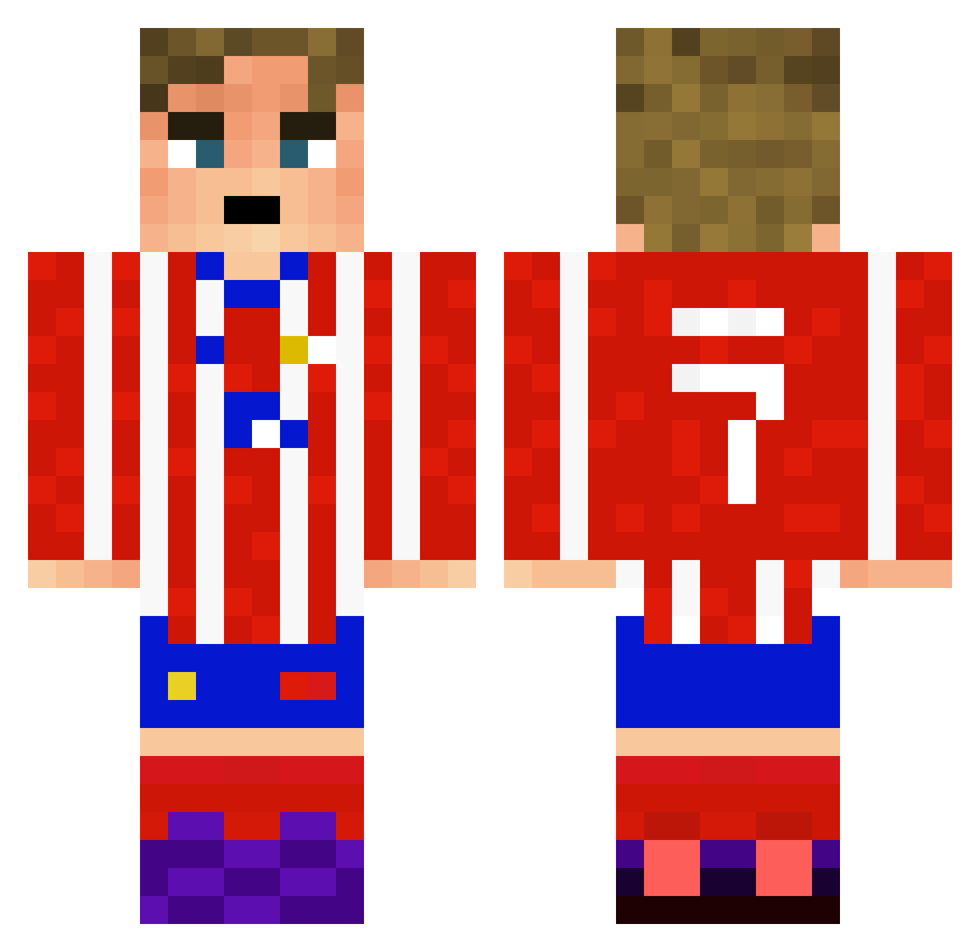 Bidi69 Minecraft skin, front and back view