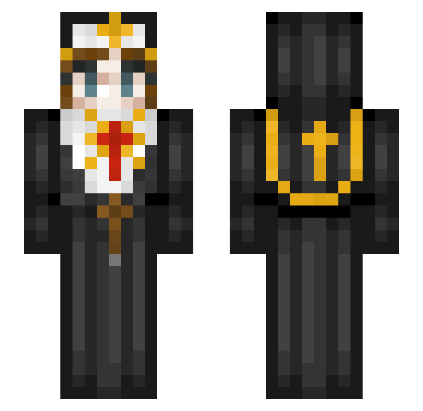 Stenri Minecraft skin, front and back view