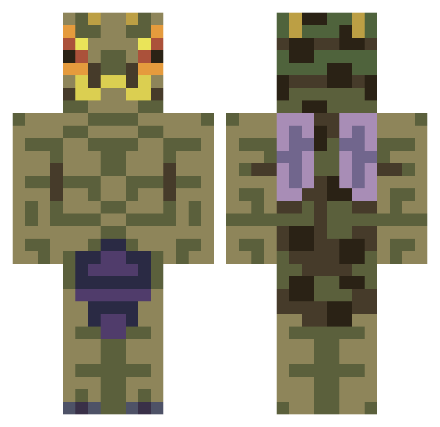 LLixxxx Minecraft skin, front and back view