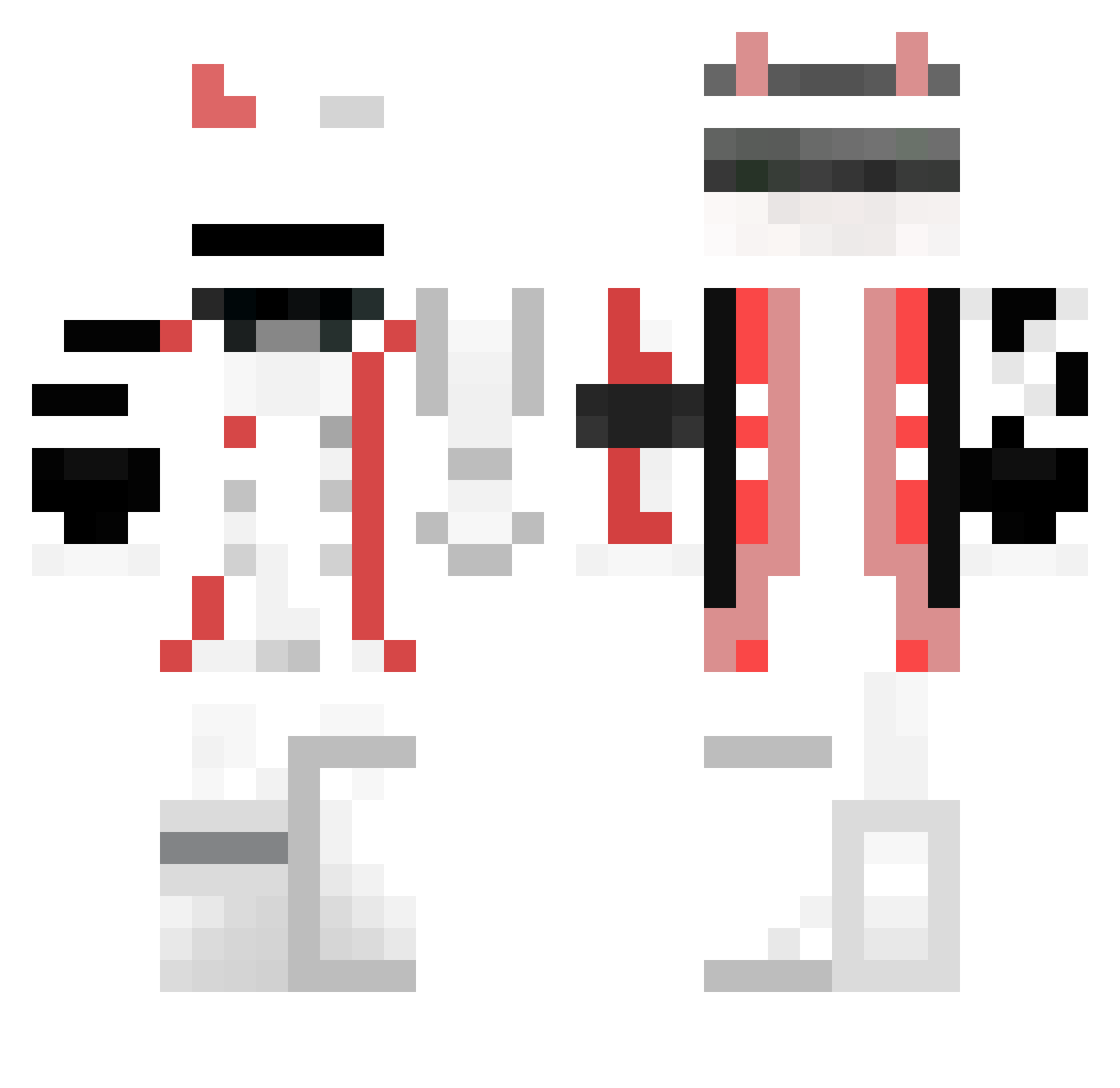 Improbable Minecraft skin, front and back view