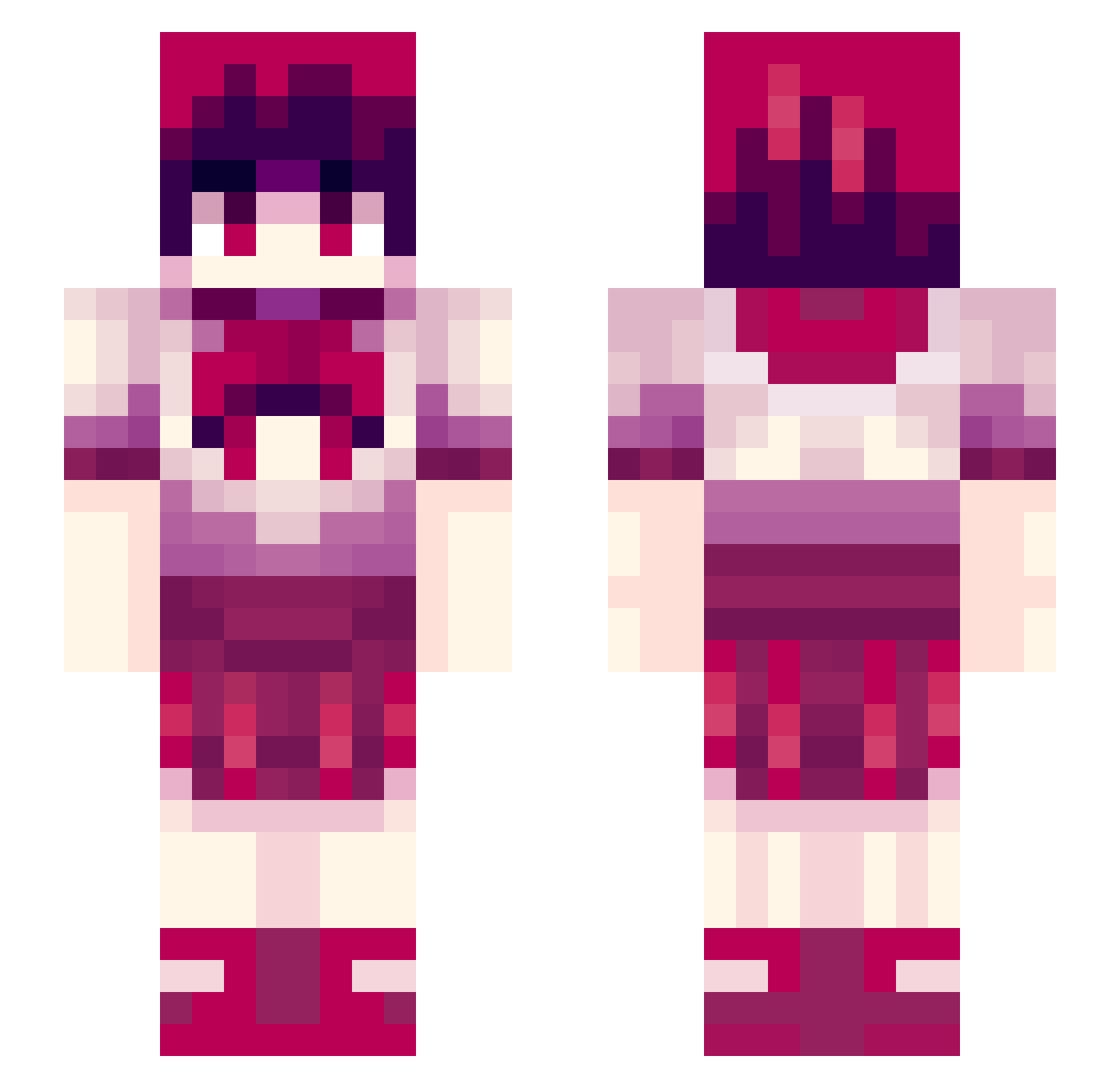 Kartofelni Minecraft skin, front and back view