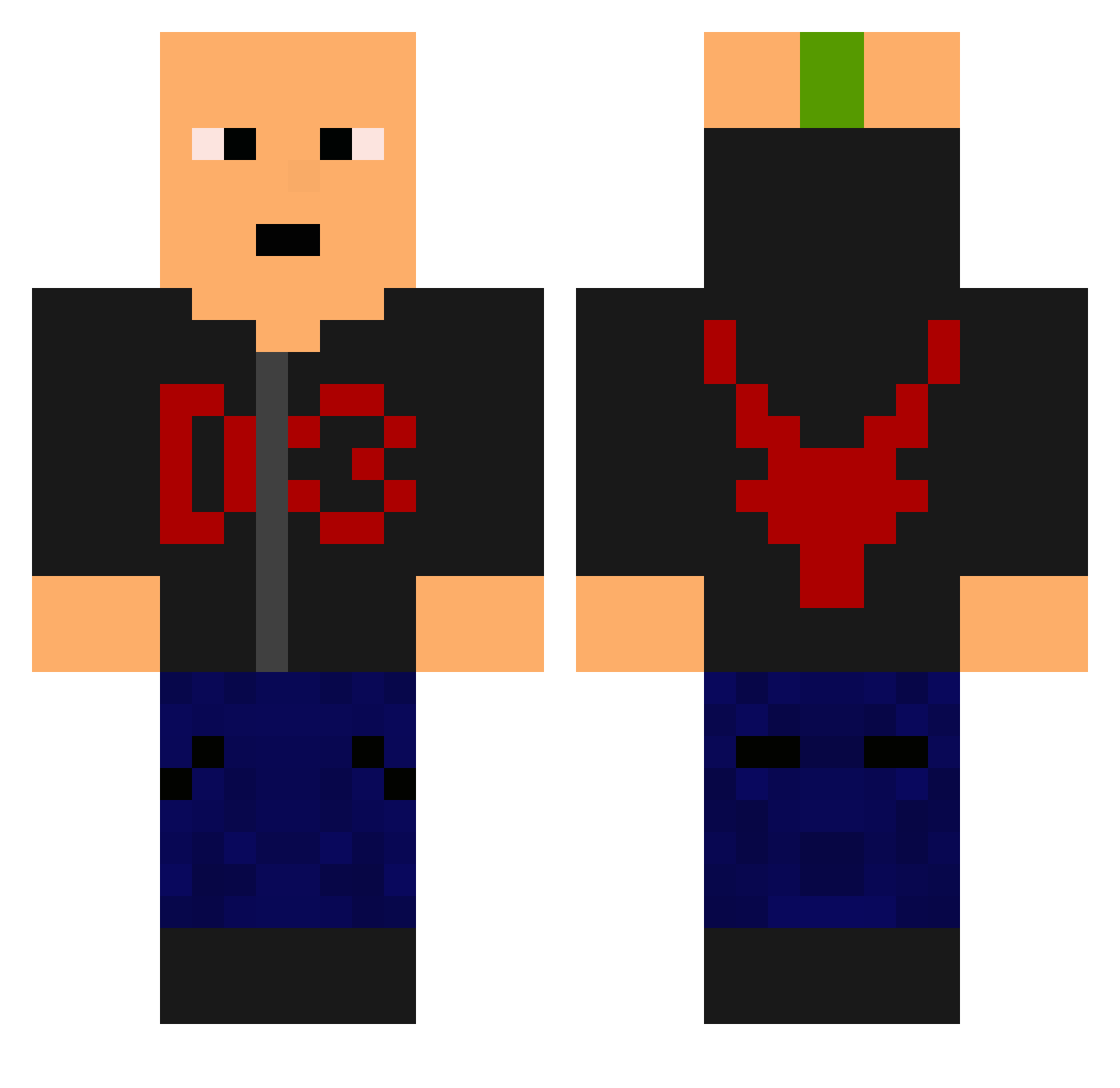 Astronomize Minecraft skin, front and back view