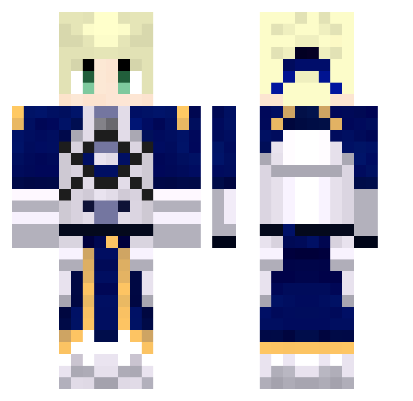 Tesserec Minecraft skin, front and back view