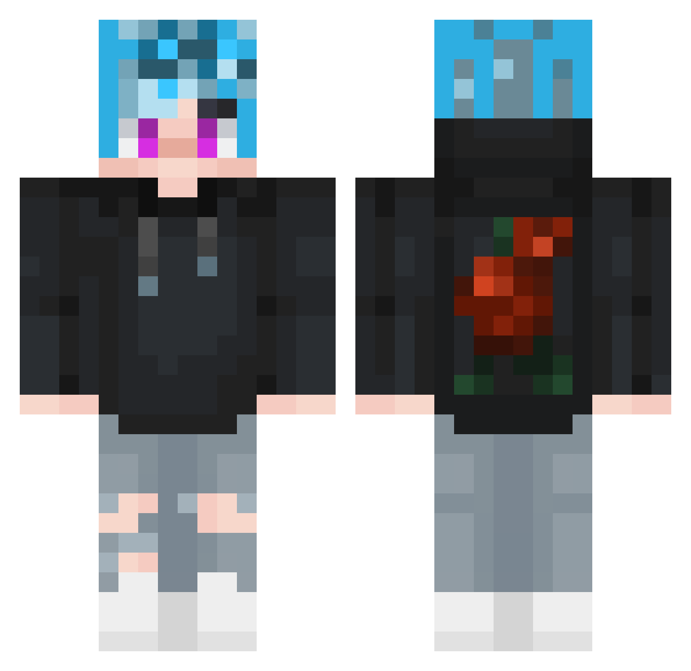 Spectergameing Minecraft skin, front and back view