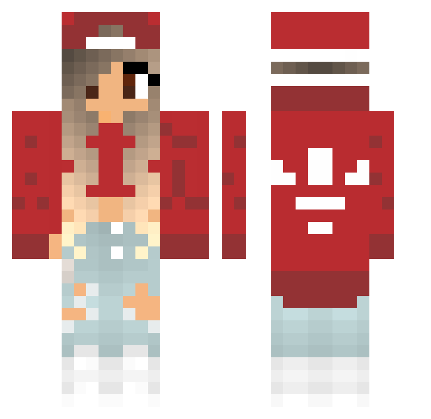 Mauves Minecraft skin, front and back view