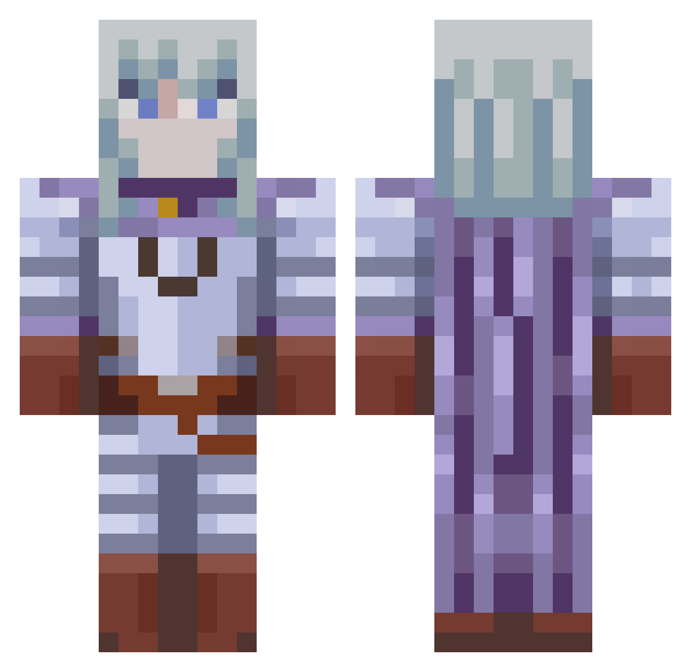 ha1fmoon_ Minecraft skin, front and back view