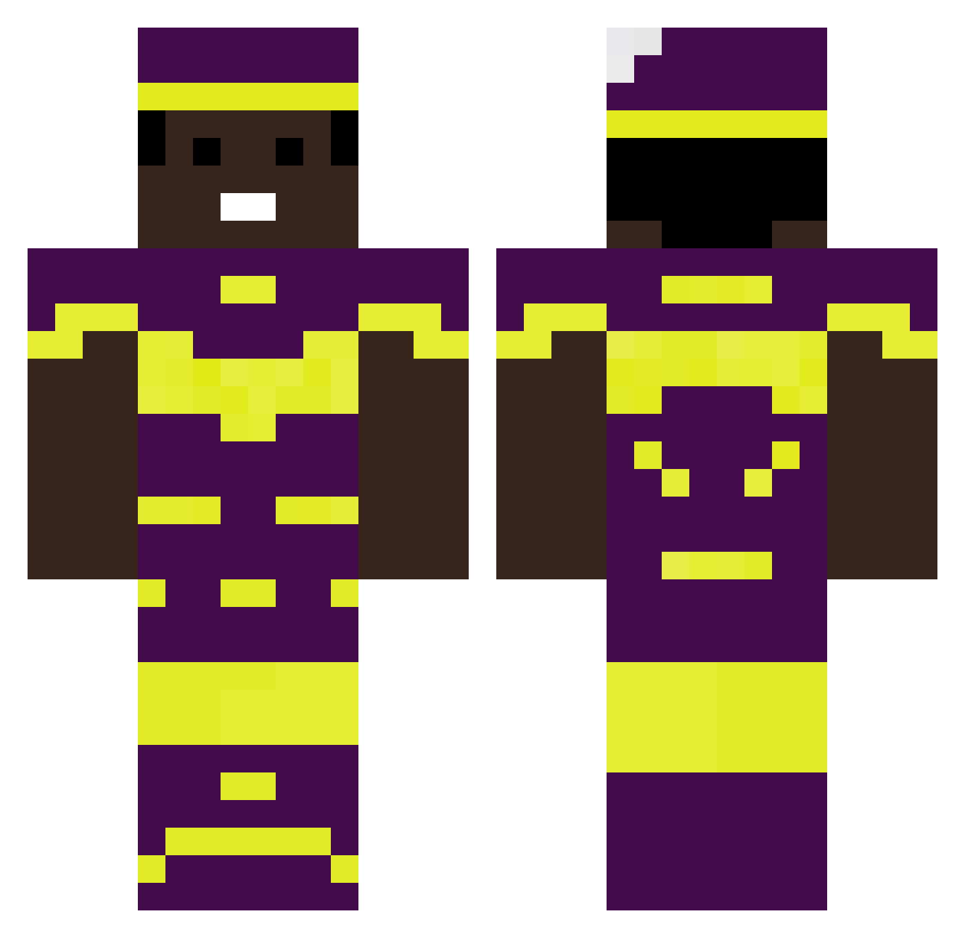 Snowflanked Minecraft skin, front and back view
