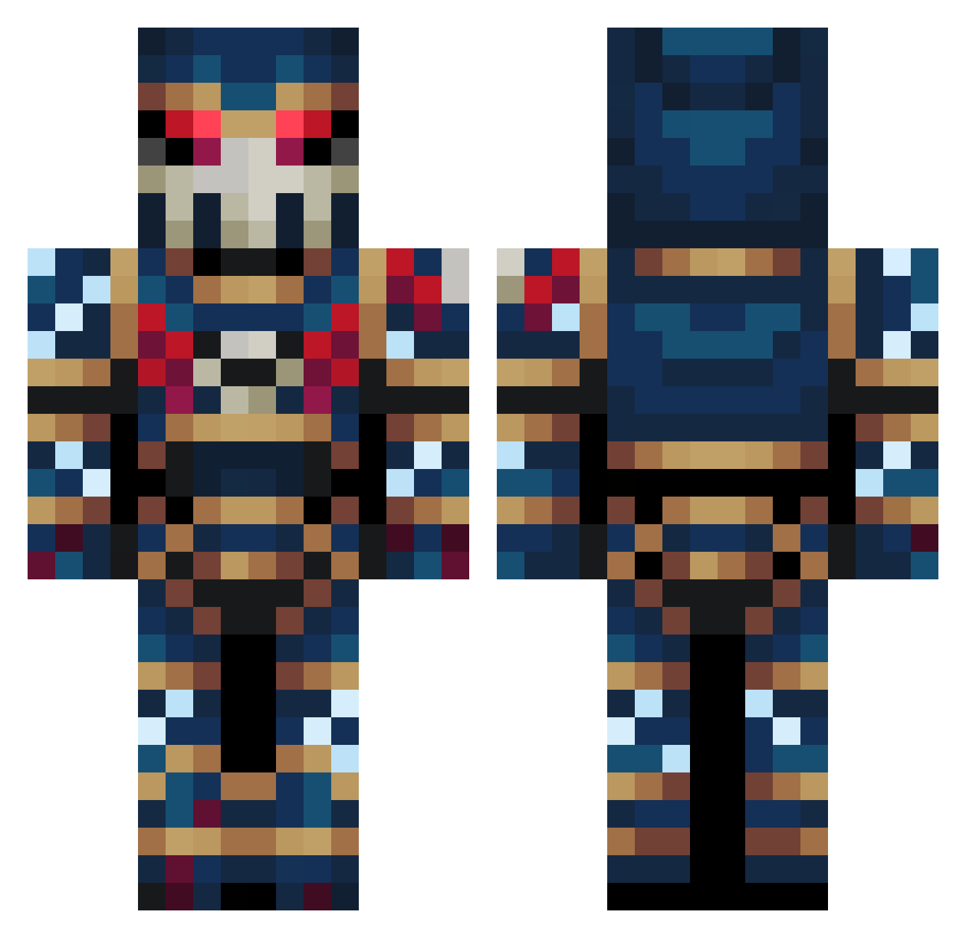 R2Dito Minecraft skin, front and back view