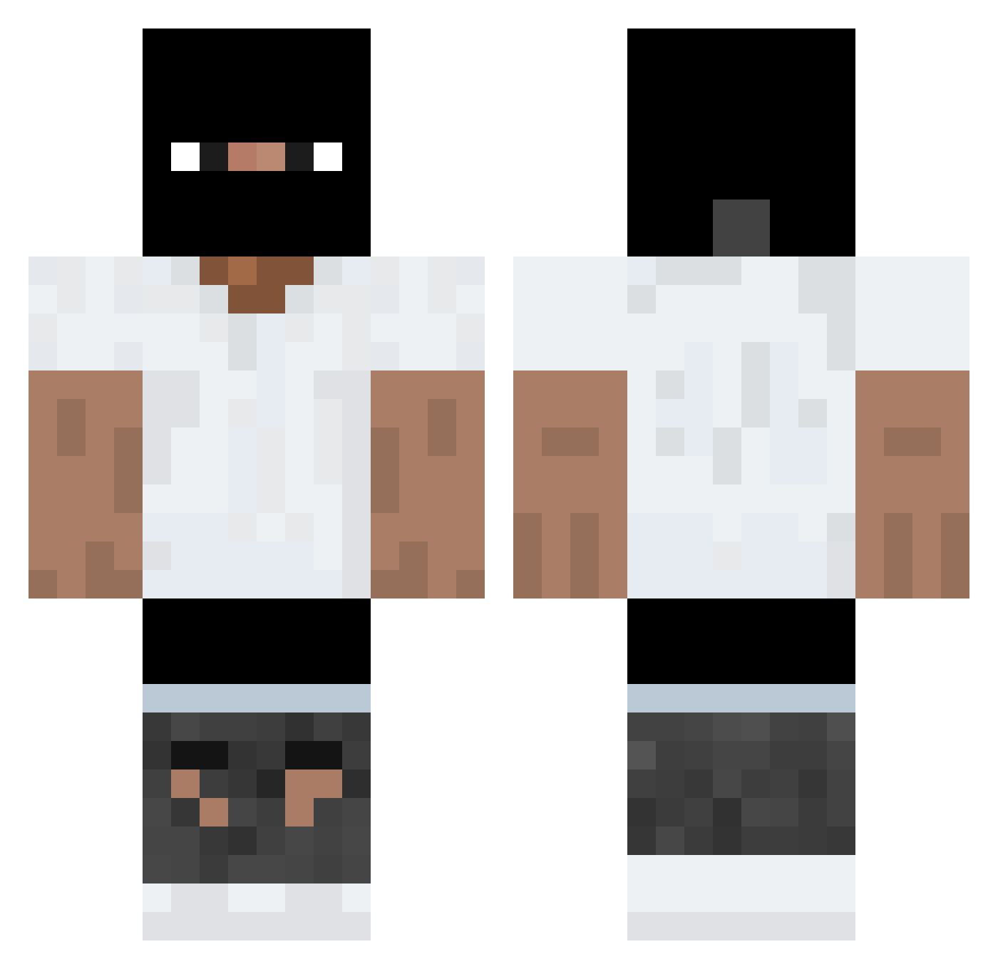 MisterP1801 Minecraft skin, front and back view